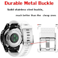Miniatyrbillede 3 af 4: Udskiftningsrem til Fenix ​​5s Plus/fenix 6s Pro/fenix 7s/d2 Delta S Smartwatch (sølvspænde-mørkeblå) 2pcs
