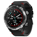Miniatyrbillede 1 af 5: Til Garmin Descent Mk 2 26mm læder sutur stålspænde urbånd Black