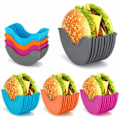 Miniatyrbilde 1 av 5: 4 stk Hamburger Buns Fast Boks Burger Holder Sandwich Holder Gjenbrukbar Red only 1 pcs