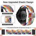 Miniatyrbilde 5 av 5: For Garmin Fenix ​​7 justerbart nylonflettet elastisitetsklokkebånd Colorful Denim