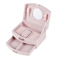 Miniatyrbillede 2 af 5: Dame Smykkeæske Pu Læder Til Ring, Ørering, Lys Pink