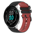 Miniatyrbillede 1 af 5: Til Garmin Forerunner 158 20 mm ternet tofarvet silikoneurrem Black-Red