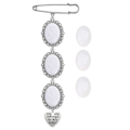 Pikkukuva 1 / 4: Hääkimppu Valokuvakoru Diy Pin Rintaneula Valmistussarja Lacy Frame Charm Soikea kuvakehys riipuksella lomasydämelle 3