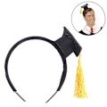 Miniatyrbilde 1 av 5: Mini Grad Cap Hårbånd Hårbånd Morsom Stereoskopisk Hodeplagg, Gul