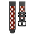 Miniatyrbilde 3 av 5: For Garmin Fenix 7/ 7 Pro Silikonurrem 22mm Dual Color med 3 rader hull Black Red