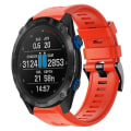 Miniatyrbilde 1 av 4: For Garmin Descent Mk 2i metallspenne ensfarget silikonklokkerem Red