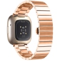 Miniatyrbillede 4 af 5: Til Fitbit Versa 4 / Sense 2 Universal Butterfly Buckle Metal Watch Band Rose Gold