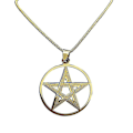 Miniatyrbillede 1 af 4: Skyrim Supernatural Pentagram Halskæde Til Mænd Rustfrit Stål Boks Kæde Pentakel Stjerne Talisman Amulet Vedhæng Halskæder Smykker Style A - gold