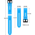 Miniatyrbillede 4 af 5: Silikone urrem Fenix ​​5x 26 mm bredde kompatibel med Fenix ​​5x/fenix 5x Plus/fenix 6x Pro Azure