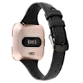 Miniatyrbillede 1 af 5: Til Fitbit Versa Crazy Horse Texture ægte læderurrem Black