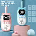 Miniatyrbilde 2 av 5: Walkie Talkies for Kids Lang rekkevidde med lommelykt for utendørs campingspill (blå+rosa)