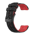 Miniatyrbillede 1 af 5: Til Suunto 7 24 mm blandet farve silikone urrem Black-Red