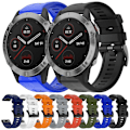 Miniatyrbilde 3 av 5: For Garmin Fenix ​​6 Gps metallspenne ensfarget silikonklokkerem Red