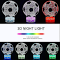 Miniatyrbillede 1 af 3: Fodbold 3D Lampe, LED Natlys Illusion Lamper 7 Farver Skiftende Touch Control USB Optisk Skrivebordslampe, Sengeborde Lamper Til Børn Jul Fødselsdag Bedste