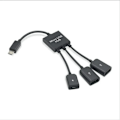 Miniatyrbild 2 av 5: Feylan 3 i 1 Micro USB typ C-hubb hane till hona dubbel USB 2.0 värd OTG-adapterkabel för smartphone-datorplatta 3 portar AP2043