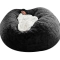 Miniatyrbilde 1 av 3: Lazy Sofa Bean Bag Kunstig Pels Bean Bag Bean Sofa black 150cm*75cm