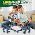 Miniatyrbild 5 av 5: Fjärrkontroll dinosaurie leksaker 2.4G robot dinosaurie leksaker elektronisk dinosaurie promenader rytande mörkblå