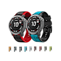 Miniatyrbillede 3 af 4: Rem til Garmin Tactix 7 22Mm Silikone Sports To-farvet Orange-Sort Urrem