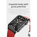 Miniatyrbilde 5 av 5: Ny E500 Blodsukker Smart Klokke Ekg Overvåking Blodtrykk Kroppstemperatur Smartwatch Menn Ip68 Vanntett Fitness Tracker - Smartklokker Red-ECG Band