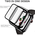 Miniatyrbilde 3 av 5: Glass+deksel For Apple Watch Case 44mm 40mm Iwatch 42mm 38mm Skjermbeskytter+støtfanger Tilbehør For Applewatch Series 5 4 3 Se 6 light blue 38mm series 321