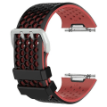Miniatyrbilde 1 av 5: For Fitbit Ionic Tofarget silikonklokkerem med spenne Black - Red