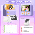 Miniatyrbillede 2 af 5: Digitalkamera 1080P HD Børne Instant Print Kamera 2.4 Tommer IPS Skærm Lilla