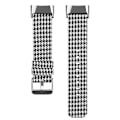 Miniatyrbild 2 av 5: För Fitbit Charge 5 Nylon Canvas Watch Band Black White Grid