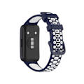 Miniatyrbild 2 av 4: Dubbelfärgad silikonersättningsrem för smartklocka för Huawei Strap 8 (midnattsblå vit)