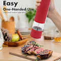 Pikkukuva 3 / 5: Sähkökäyttöinen merisuola- ja pippurimylly ja shaker set, paristokäyttöinen valolla ja säädettävä, 2 kpl pakkaus 2pcs red