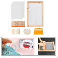 Miniatyrbild 5 av 5: 24 delar Screen Printing Starter Kit Trä Silk Screentrycksram med skrapor Verktyg för gör-det-själv-tröjor Klädväska Mesh Fram