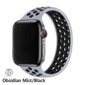 Miniatyrbilde 1 av 5: Solo løkkestropp for Apple Watch Band 44 mm 40 mm 38 mm 42 mm pustende silikon elastisk belte armbånd Iwatch Series 3 4 5 Se 6 obsidian black 38mm or 40mmM