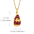 Miniatyrbilde 1 av 3: Anniyoc Sri Lanka kart og fargerikt flagg anheng halskjeder kvinner jente sjarm Sri Lankas kart smykker #206621 Gold Color 60cm Thin Chain