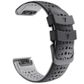 Miniatyrbilde 1 av 5: Reservedelerem for Garmin Fenix 5 5Plus 6 6Pro 7, 22mm silikon smartklokkehåndledd Black-grey