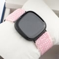 Miniatyrbilde 4 av 5: For Fitbit Versa 4 / Sense 2 Universal Wave Nylon Watch Band Pink