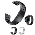 Miniatyrbilde 4 av 5: For Garmin Instinct 22mm Tortoise Shell rustfritt stål klokkebånd Black