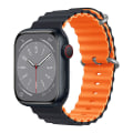 Miniatyrbilde 1 av 5: Ocean Armbånd For Apple Watch Band 44mm 40mm 45mm 41mm 49mm 42mm 38mm Smartwatch Silikonrem Iwatch Ultra Series 7 6 3 Se 8 Midnight-Orange 38 40 41mm