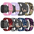 Miniatyrbilde 4 av 5: For Fitbit Sense Nylon Vevd Canvas Klokkereim XER Red