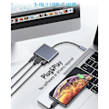 Pikkukuva 2 / 5: USB C - HDMI -sovitin, 4K-video- ja äänikommutoija. USB-keskitin PD 100 W:n pikalatauksella ja USB 3.0 -portilla 10 Gbps, sovitin MacBook Pro/Air -laitteille