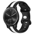 Miniatyrbilde 1 av 5: For Garmin Vivomove Sport 20 mm sommerfuglspenne Tofarget silikonklokkerem Black-White