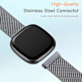 Miniatyrbillede 3 af 5: Magnetiske bånd, der er kompatible med Fitbit Versa 3 og Sense Smartwatch - Multi Color Space Gray Large