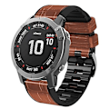 Miniatyrbild 1 av 5: För Garmin Fenix ​​7x/6x Pro/tactix 7 26mm Crocodile Texture Watch Brown