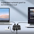 Pikkukuva 2 / 5: Ethernet-jakaja 1-2, 1000Mbps RJ45 -verkkokytkin 1,5 jalan Cat8-kaapelilla ja USB-virtalähteellä, tukee kahta laitetta Cat5/6/7/8