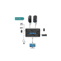 Pikkukuva 2 / 3: 4-porttinen Hdmi-Kvm-kytkin ohjauksella, Mt-hk04 USB -Kvm-kytkin 4 kpl 4k 2k @ 30hz 2-in-1 Kvm-kaapelit (musta)