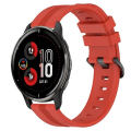 Miniatyrbild 1 av 4: För Garmin Venu 2 Plus 20 mm konkavt randigt Slicone watch Red