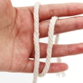 Miniatyrbillede 2 af 4: 6 mm 50 m macrame reb snoet snor bomuldssnor, håndlavet beige reb