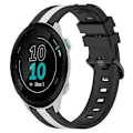 Miniatyrbillede 1 af 5: Til Garmin Forerunner 55 20 mm lodret tofarvet silikoneurrem Black-White