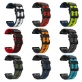 Miniatyrbillede 4 af 5: Til Garmin Fenix ​​7 22mm Silikone Sports 2-farvet urbånd Red-Black