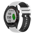 Miniatyrbilde 1 av 5: For Garmin Approach S40 20 mm rutete tofarget silikonklokkerem White-Black