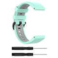 Miniatyrbilde 5 av 5: For Garmin Fenix ​​6 tofarget silikonklokkerem Teal Grey
