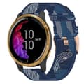 Til Garmin Venu 20mm Nylon Vævet Urrem LCS Blue